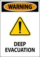 avvertimento cartello in profondità evacuazione vettore