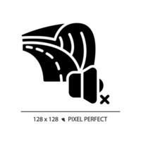2d pixel Perfetto insonorizzato strada glifo stile icona, isolato vettore, insonorizzazione solido illustrazione. vettore