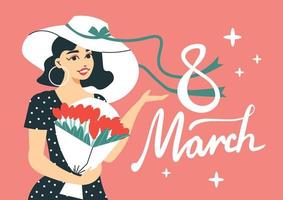 carta per la festa della donna di marzo vettore