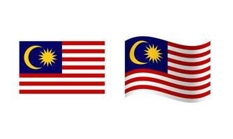 rettangolo e onda Malaysia bandiera illustrazione vettore