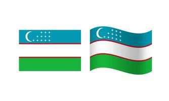 rettangolo e onda Uzbekistan bandiera illustrazione vettore
