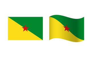 rettangolo e onda francese Guiana bandiera illustrazione vettore