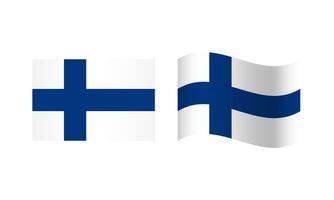 rettangolo e onda Finlandia bandiera illustrazione vettore