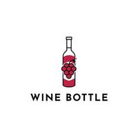 bottiglia e vino logo design idee vettore