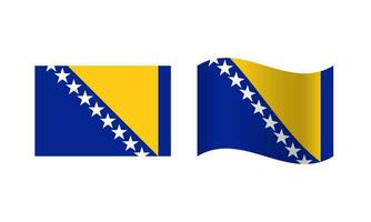 rettangolo e onda bosnia e erzegovina bandiera illustrazione vettore