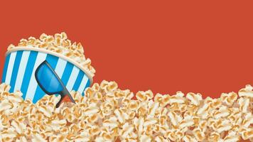 Popcorn secchio blu vettore