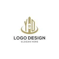 iniziale yo logo con creativo Casa icona, moderno e professionale vero tenuta logo design vettore