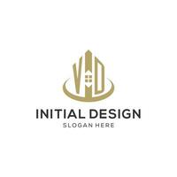 iniziale vd logo con creativo Casa icona, moderno e professionale vero tenuta logo design vettore