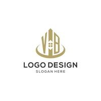 iniziale vb logo con creativo Casa icona, moderno e professionale vero tenuta logo design vettore