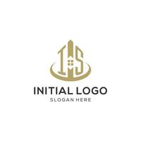 iniziale è logo con creativo Casa icona, moderno e professionale vero tenuta logo design vettore