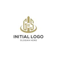 iniziale gs logo con creativo Casa icona, moderno e professionale vero tenuta logo design vettore