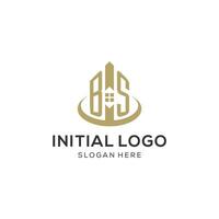 iniziale bs logo con creativo Casa icona, moderno e professionale vero tenuta logo design vettore