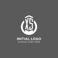 iniziale xs cerchio il giro linea logo, astratto azienda logo design idee vettore