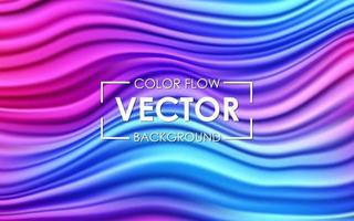 poster di flusso di colore, sfondo di colore liquido onda. illustrazione vettoriale