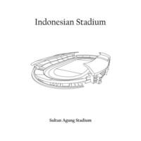 grafico design di il sultano agung stadio, banto città, persiba banto casa squadra. internazionale calcio stadio nel indonesiano. vettore