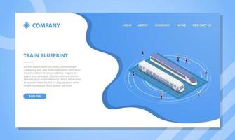 concetto di progetto del treno per il modello di sito Web o la home page di atterraggio vettore