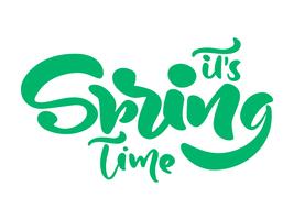 Frase di calligrafia lettering Its Spring Time vettore