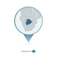 carta geografica perno con dettagliato carta geografica di Botswana e vicino Paesi. vettore