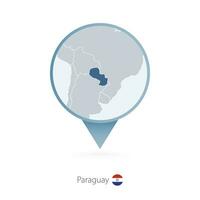 carta geografica perno con dettagliato carta geografica di paraguay e vicino Paesi. vettore