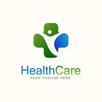 assistenza sanitaria e farmacia logo design e icona modello vettore