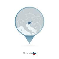 carta geografica perno con dettagliato carta geografica di slovenia e vicino Paesi. vettore