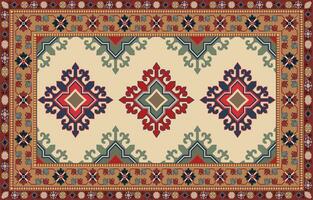 colorato ornamentale vettore design per tappeto, tapis, yoga stuoia. geometrico etnico clipart. arabo ornamentale tappeto con decorativo elementi.persian tappeto
