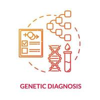 icona rossa del concetto di diagnosi genetica vettore