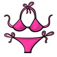 costumi da bagno donna rosa da spiaggia vettore