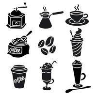 set di icone di bevande al caffè vettore