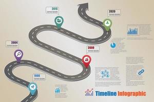 tabella di marcia aziendale infografica timeline, illustrazione vettoriale