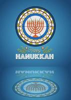vetro colorato decorativo felice hanukkah vettore