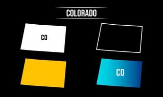 disegno astratto della mappa dello stato del colorado vettore