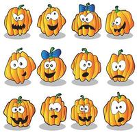 illustrazione di halloween con molte zucche vettore