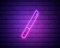 coltello al neon icona. illustrazione vettoriale per la progettazione della pubblicità