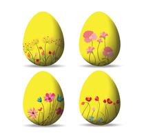 Impostare le uova di Pasqua e buona Pasqua vettore