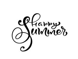 Happy Summer - frase lettering calligrafia vettore