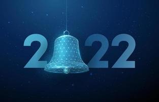 biglietto di auguri astratto felice anno nuovo 2022 con campana vettore