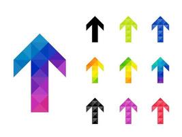 set di puntatori colorati a freccia in su vettore