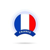 icona del pulsante cerchio bandiera nazionale della francia vettore