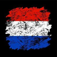 sfondo di pennello grunge bandiera dei Paesi Bassi. vettore