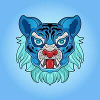 tigre teste impostare. vettore cartone animato comico scarabocchio illustrazione, mascotte, carattere, icona, logo di leopardo animale faccia.cinese anno simbolo. anno di tigre. cartone animato mascotte. sorridente adorabile carattere.