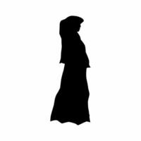 donna musulmano silhouette vettore illustrazione. donna musulmano con hijab per eid mubarak. Ramadan design grafico nel musulmano cultura e Islam religione