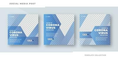 impostato di modificabile piazza bandiera modelli, corona virus campagna manifesto design virus avvertimento bandiera aviatore modello professionista vettore