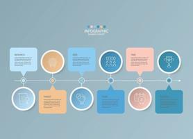 modello di infografica di base con 6 passaggi. vettore