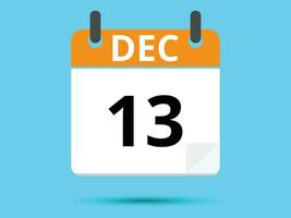 13 dicembre. piatto icona calendario isolato su blu sfondo. vettore illustrazione.