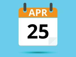 25 aprile. piatto icona calendario isolato su blu sfondo. vettore illustrazione.