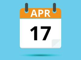 17 aprile. piatto icona calendario isolato su blu sfondo. vettore illustrazione.