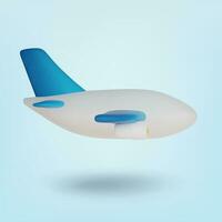 3d cartone animato aereo, realistico aereo su blu sfondo. vettore illustrazione.