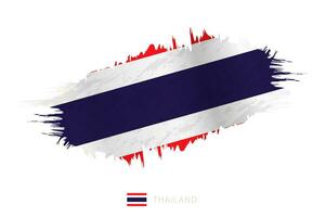 dipinto pennellata bandiera di Tailandia con agitando effetto. vettore