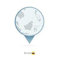 carta geografica perno con dettagliato carta geografica di brunei e vicino Paesi. vettore